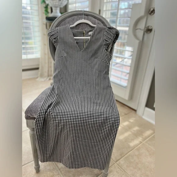 blue dress for baby girl HVN Laura Cotton Dress - Blue Gingham W. Ice Cream 6-12, 100% Silk Maria Dress, Button Down Silk Dress, Floral, Printed, Light Summer Dress main image 0